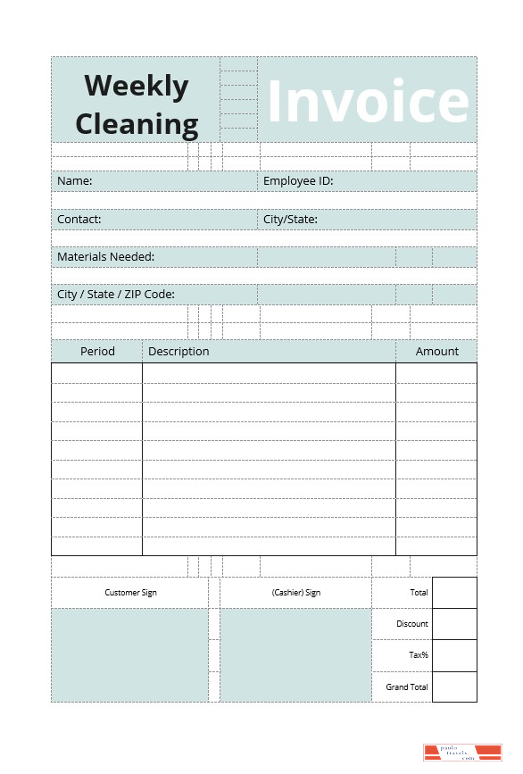Commercial Cleaning Invoice Template PSD template
